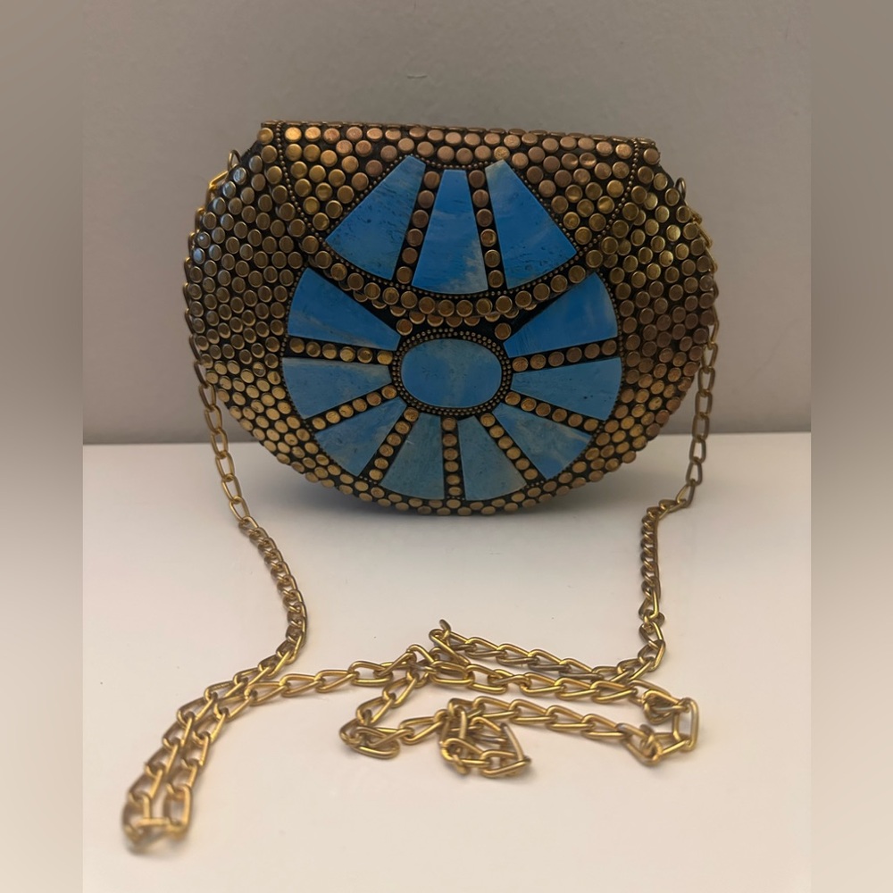 Gold and Blue Mosaic Women's Bag
